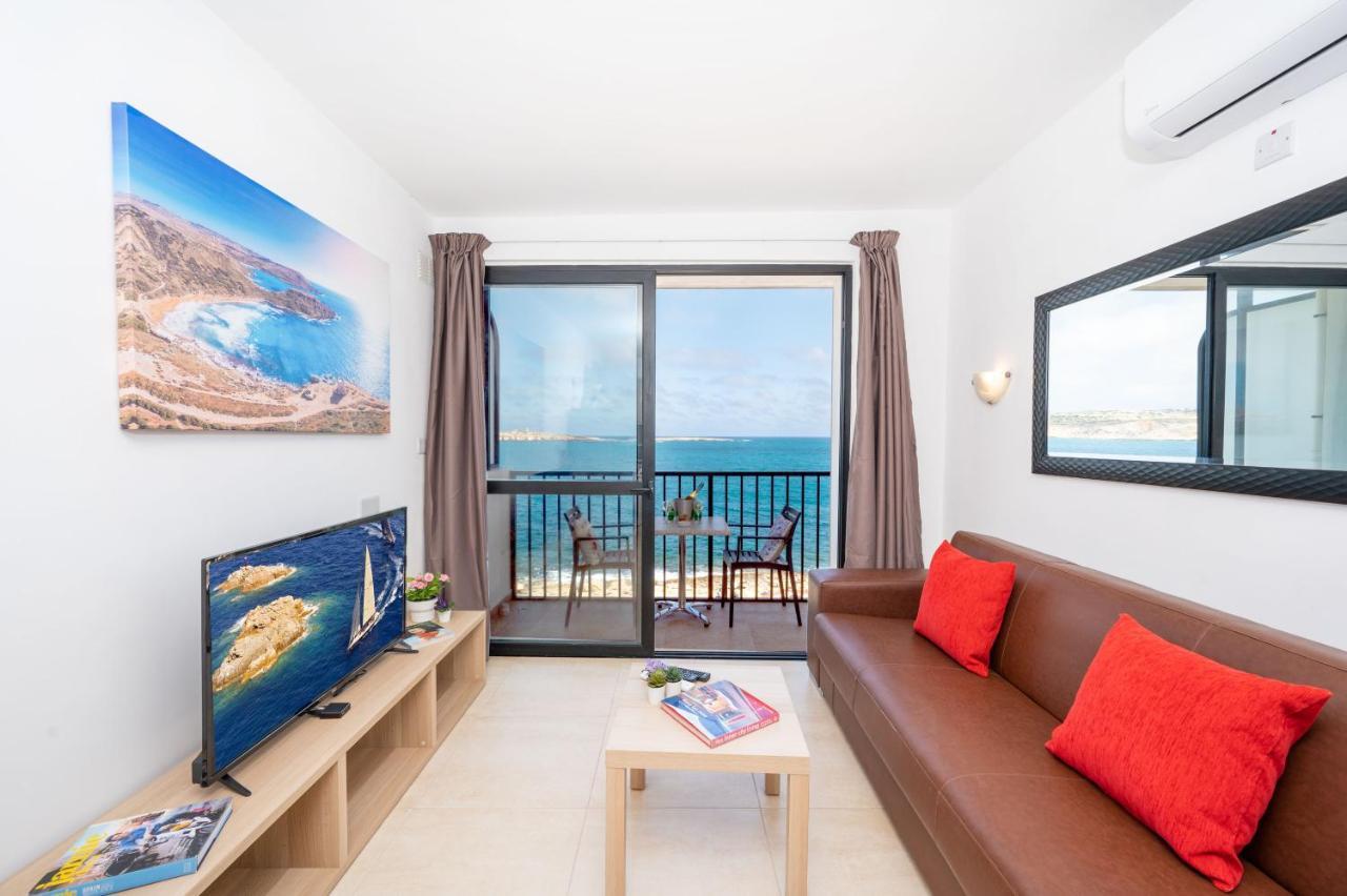 Islet Promenade Seafront 1 Bedroom Apartment With Sea View Balcony By Getawaysmalta เซนต์พอลส์เบย์ ภายนอก รูปภาพ